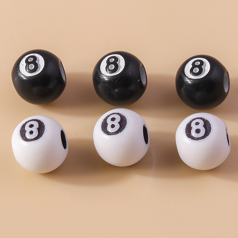 Jewelry Making Table - 3D Black Billiard Charms Beads para