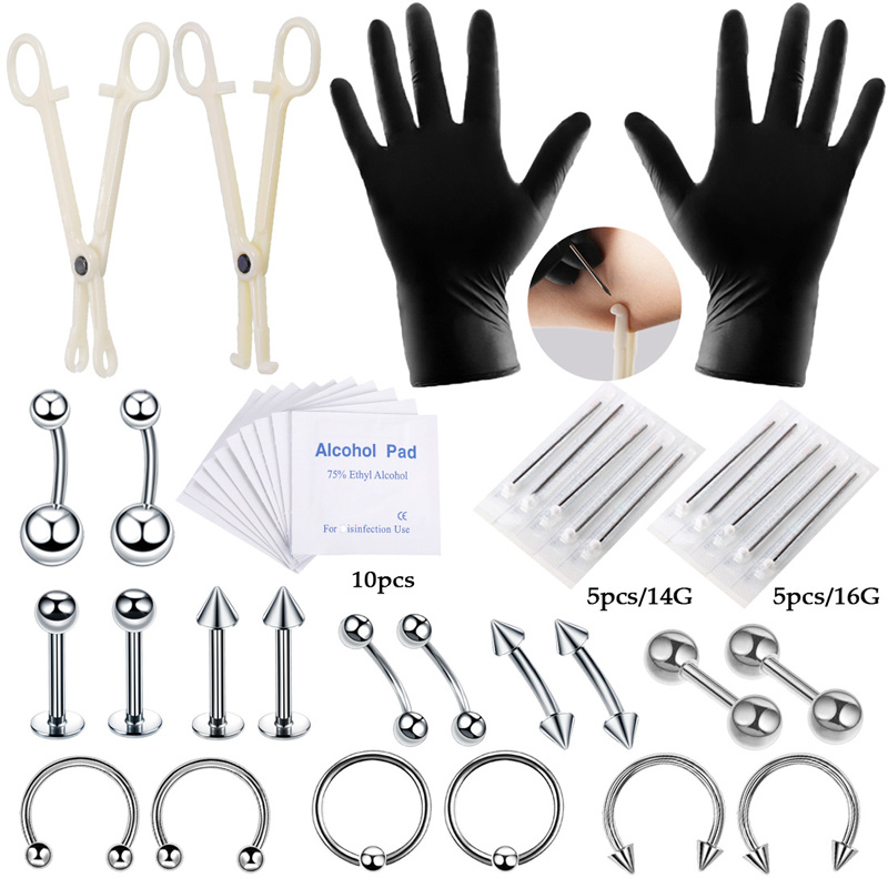 Jewelry Making Needle Nose Pliers - 42 pçs/set corpo piercing kit ferramenta
