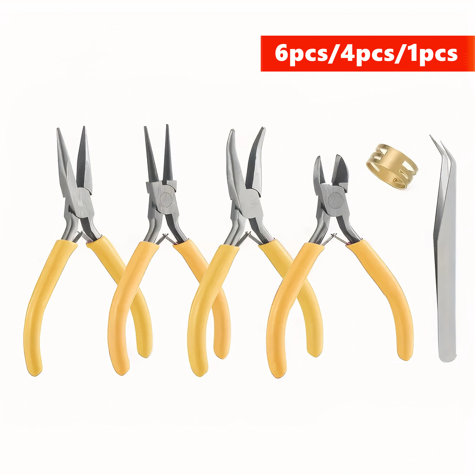 Jewelry Making Needle Nose Pliers - Conjunto de Alicates Amarelos para Fabricação