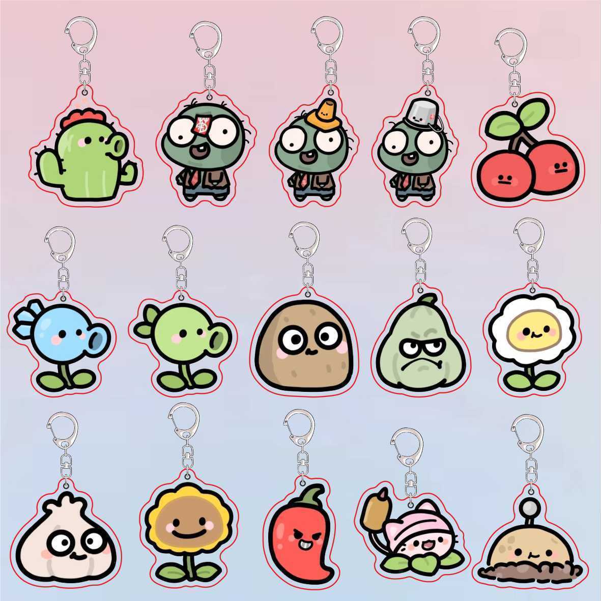 Jewelry Making Ideas - Chaveiro Acrílico Fofo Plants Vs Zombies,