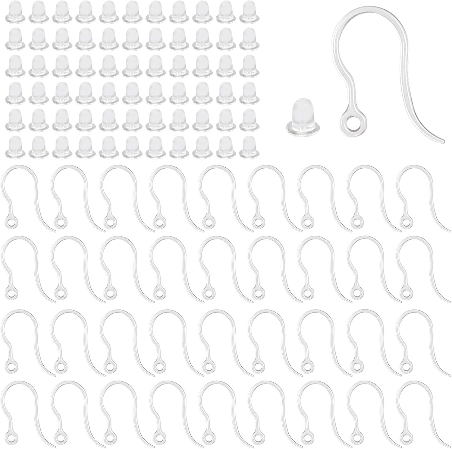 Jewelry Making Kit For Adults - Ganchos de brinco de plástico transparente,