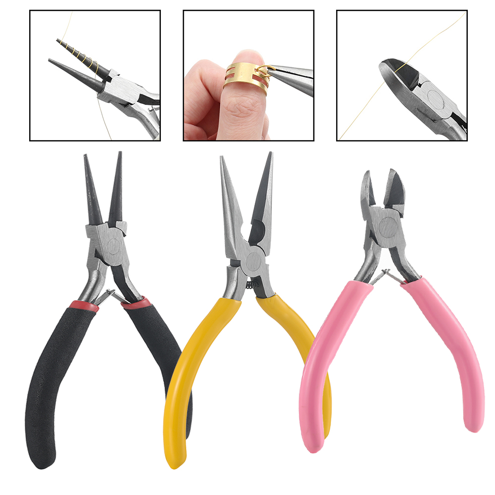 Jewelry Making Needle Nose Pliers - 3 pçs/set 3 estilos alicate de