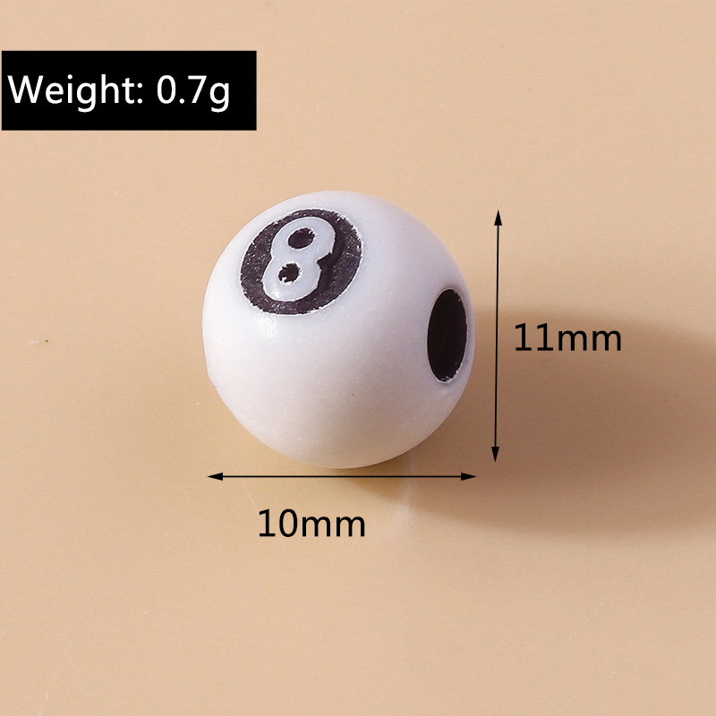 3D Black Billiard Charms Beads - Jewelry Making Table avaliação e preço