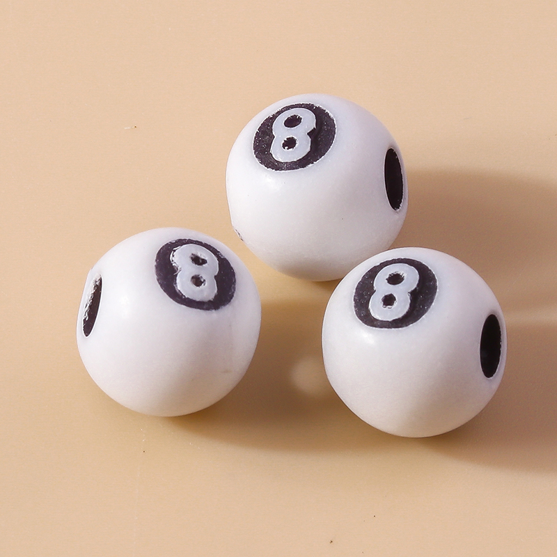 3D Black Billiard Charms Beads - Jewelry Making Table avaliação e preço