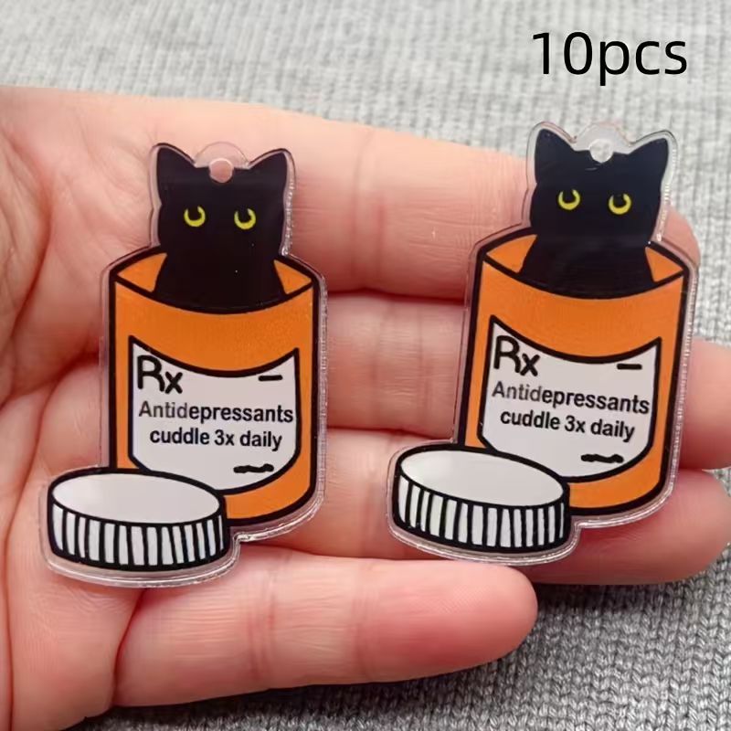 Pingente de gato medicinal em  - Jewelry Making Earrings avaliação e preço