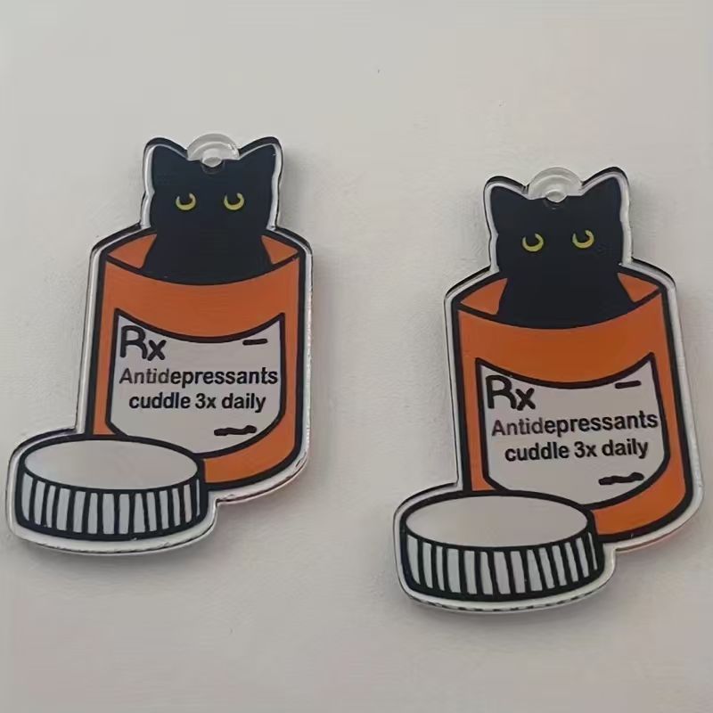 Pingente de gato medicinal em  - Jewelry Making Earrings avaliação e preço