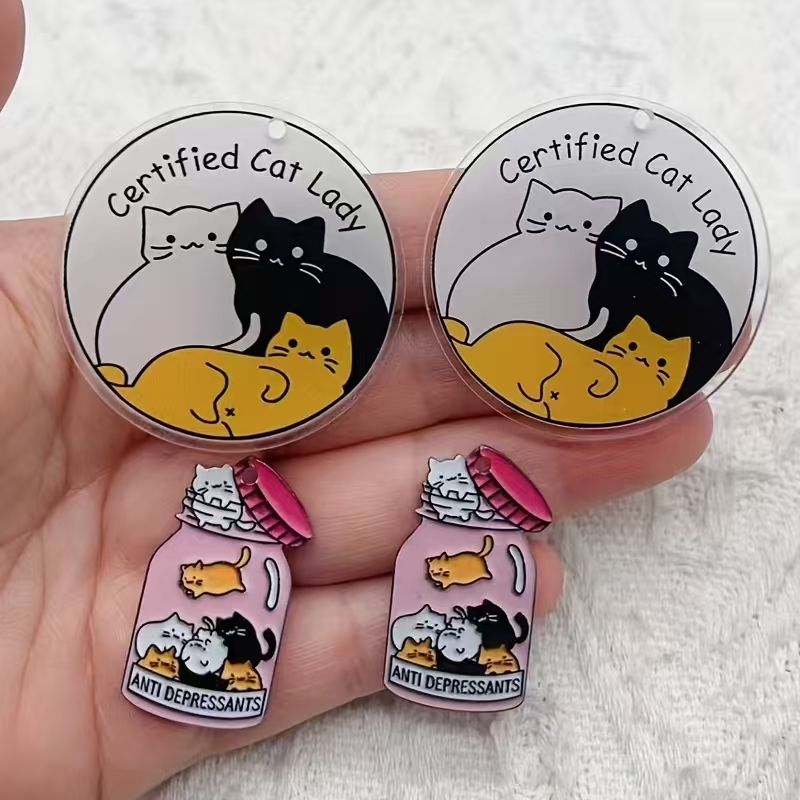 Pingente de gato fofo em acríl - Jewelry Making Earrings avaliação e preço