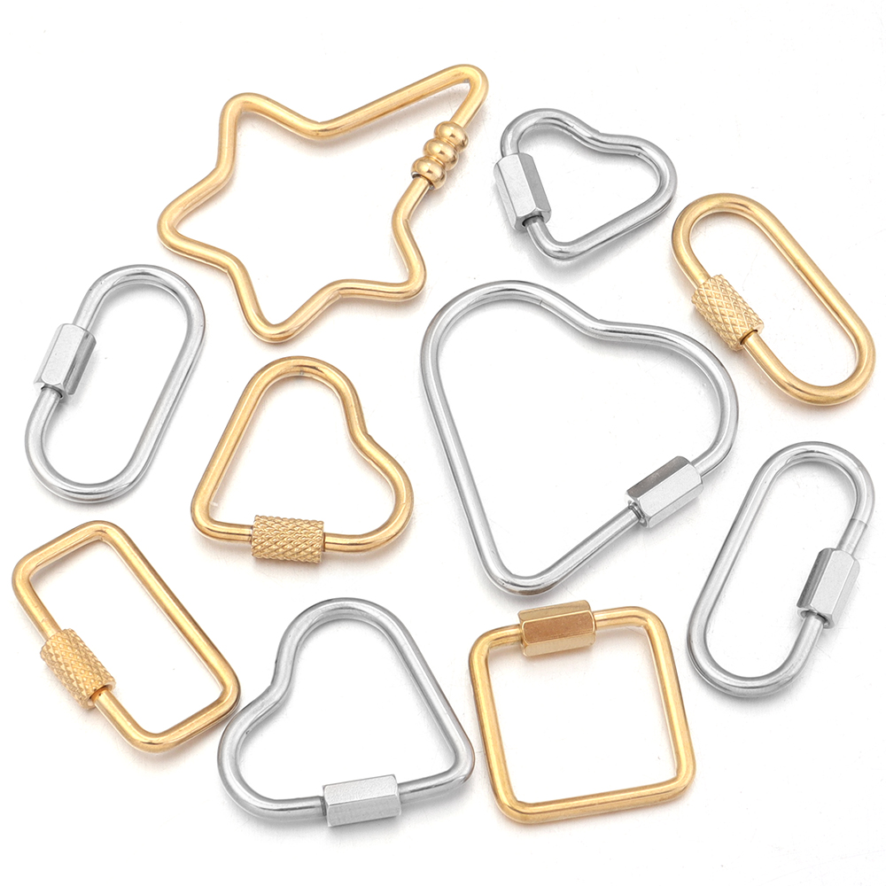 2pcs ouro aço inoxidável coraç - Jewelry Making Ideas avaliação e preço